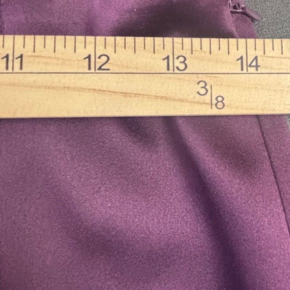 LOFT Petites Plum Purple A Line Mini Skirt Women's 2P Front Side Slit Minimalist - Picture 6 of 10